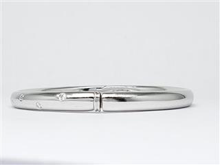 Tiffany&Co Solid 18K White Gold Diamond Hinged Bangle Bracelet Size 6.0